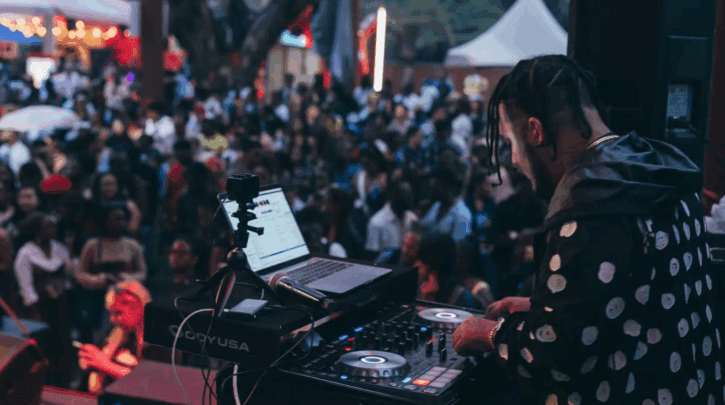 Lost in Time Festival, Somone djing to the crowd. credit: @jikreuben