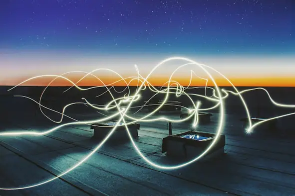 energy lights on a roof
