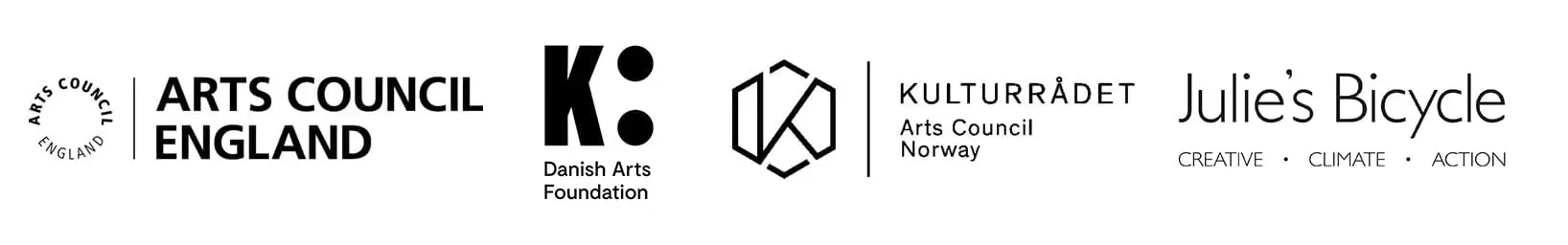 Logos of England Denmark Norway arts councils