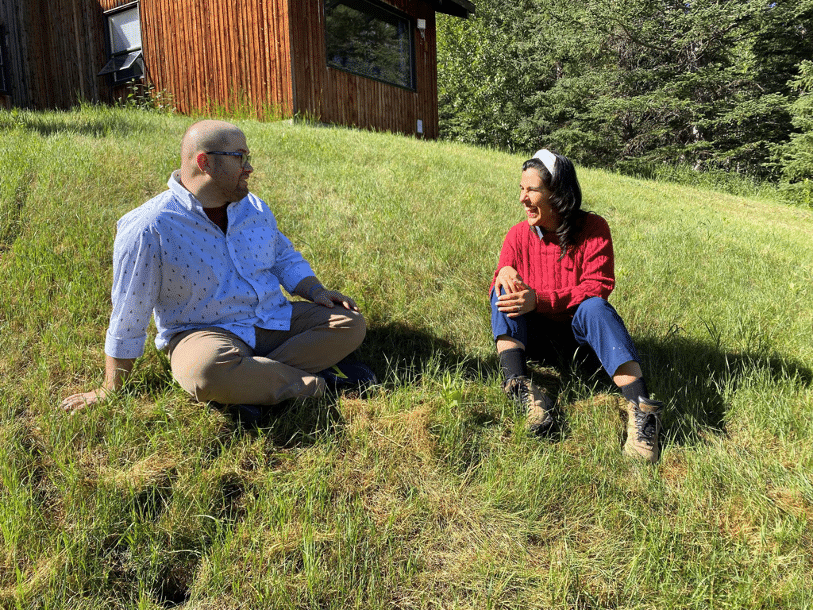 Ian Garrett (Director, Centre for Sustainable Practice in the Arts, Co-host of CCL Canada) with Julia Matamoros, soon-to-be SCALE Communications Lead.