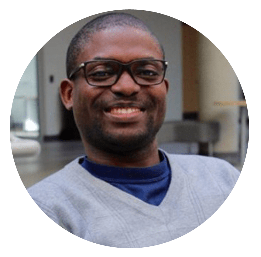 Taiwo is smiling