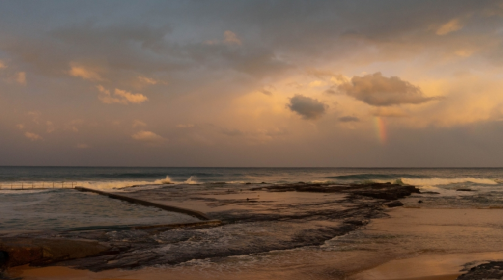 An Australian coastline at dusk