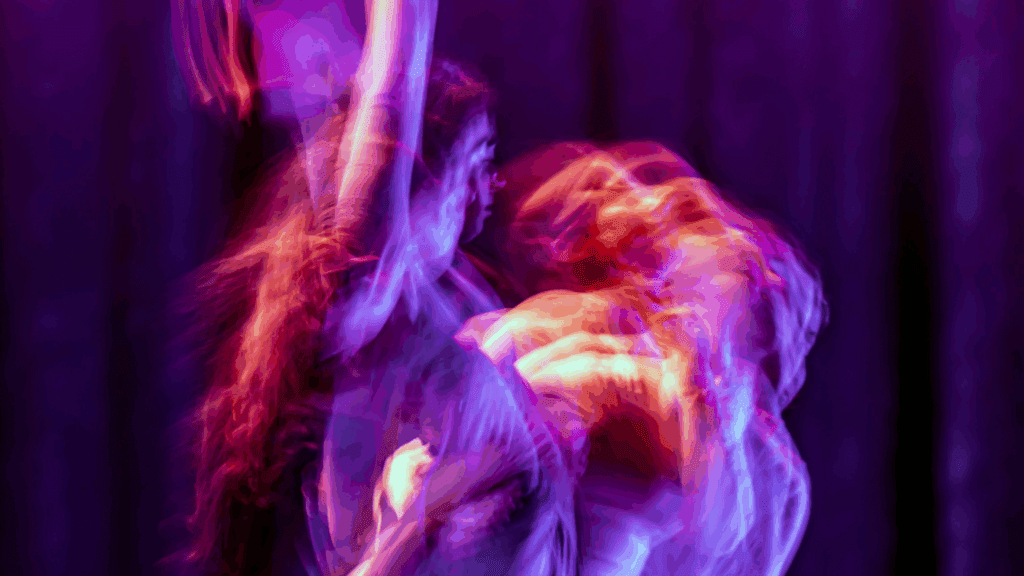 abstract purple colour moving person